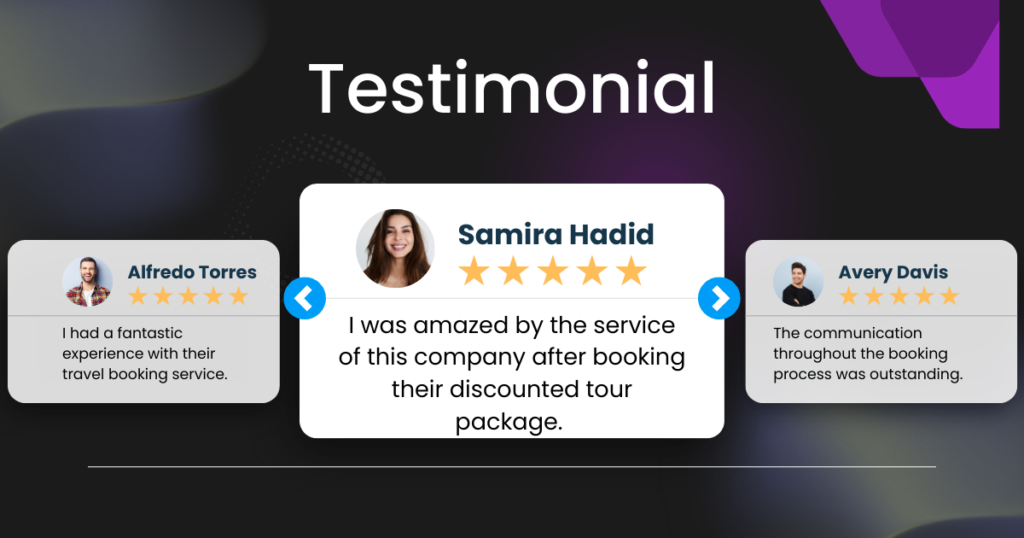 Display testimonials