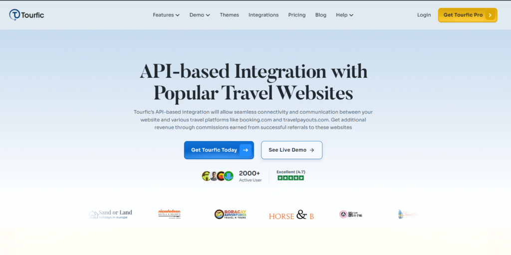 Tourfic API based Integration with Popular Travel Websites