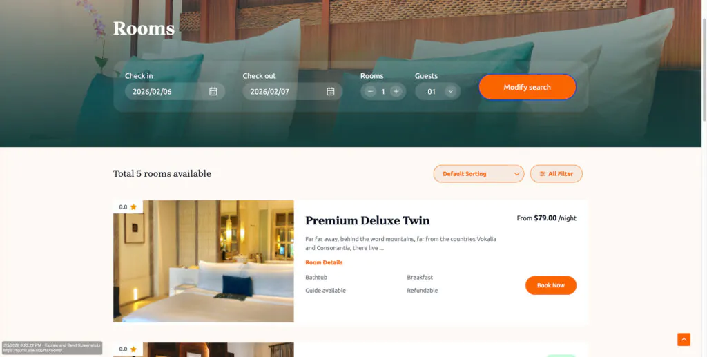 Single Room Booking 1 Screenshot of Rooms – TragaWay 1024x517 1