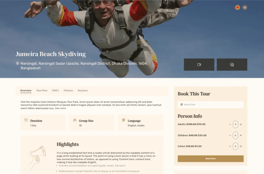 General 4 Tourfic Tour template settings frontend 1024x675 1