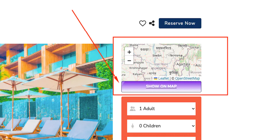 Tourfic hotel Design panel map button
