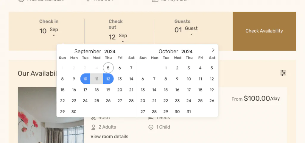 Room Management 6 Tourfic hotel room booking calender 1024x480 1