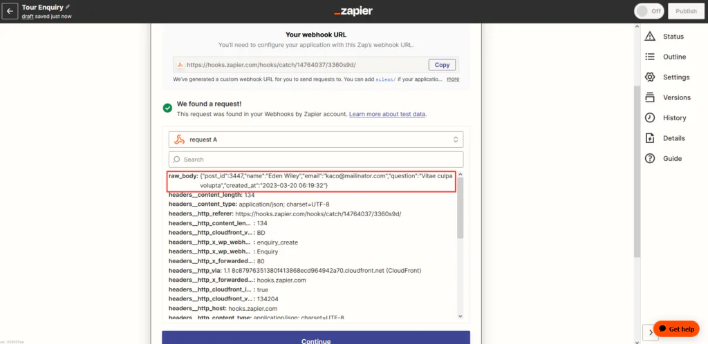 Integration 21 Zapier Intigration with tourfic 12 1024x498 2